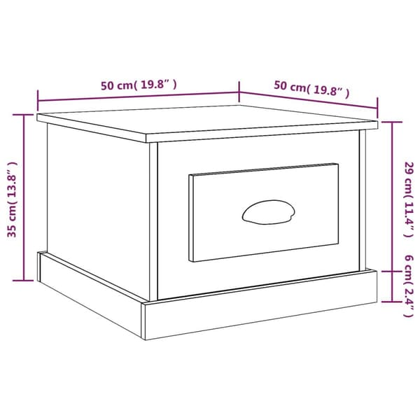 vidaXL Soffbord vit högglans 50x50x35 cm konstruerat trä Vit