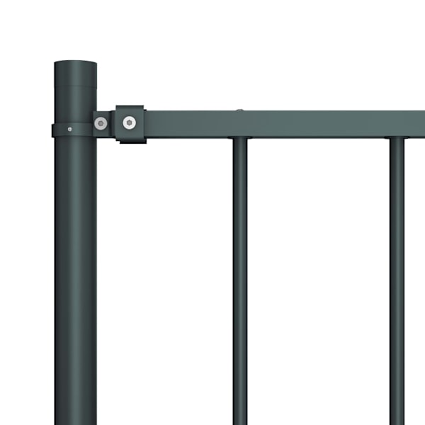 vidaXL Staketpanel med stolpar pulverlackerat stål 1,7x1,25 m antracit Antracit