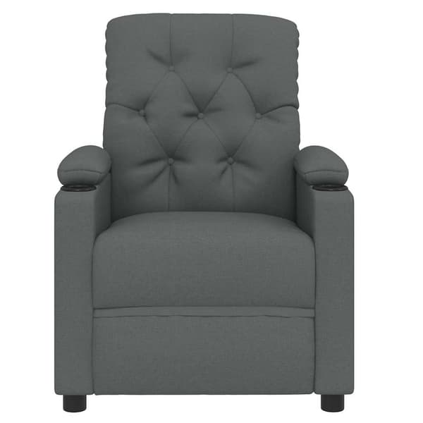 vidaXL Massagefåtölj mörkgrå tyg grå