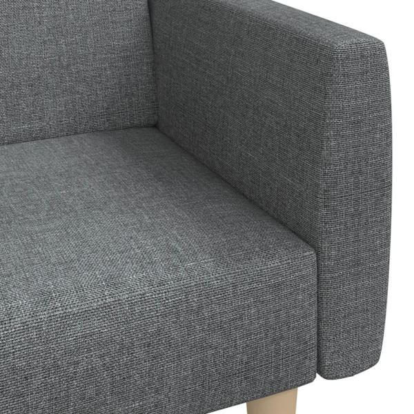 vidaXL Bäddsoffa 2-sits ljusgrå tyg Grå