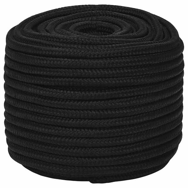 vidaXL Rep svart 12 mm 50 m polyester