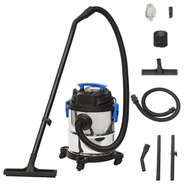 vidaXL Våt- och torrdammsugare 1200 W 20 L silver Silver