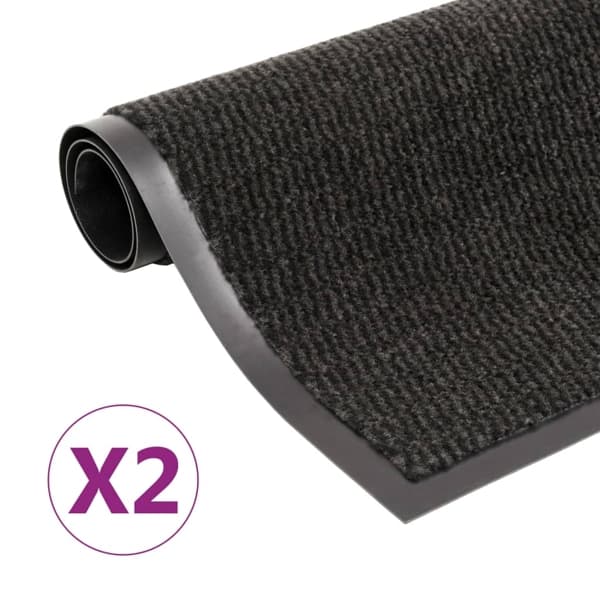 vidaXL Dörrmattor 2 st rektangulär tuftad 60x90 cm svart Svart