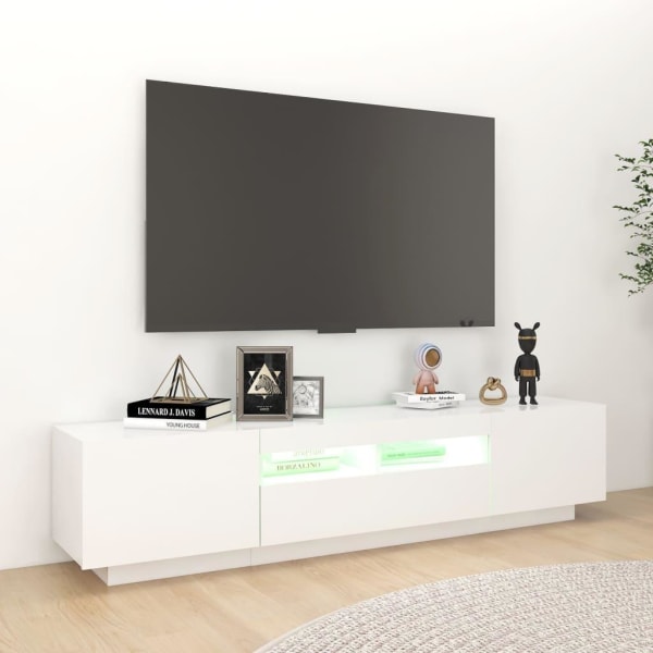 vidaXL TV-bänk med LED-belysning vit 180x35x40 cm Vit