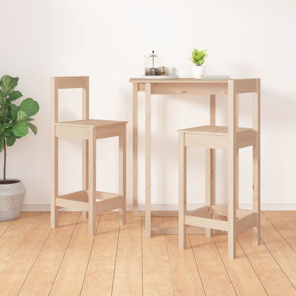 vidaXL Barstolar 2 st 40x41,5x112 cm massiv furu Brun