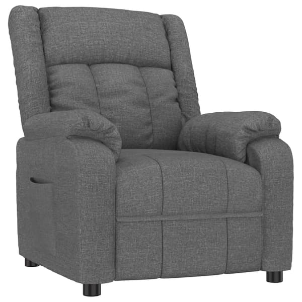 vidaXL Reclinerfåtölj mörkgrå tyg Grå