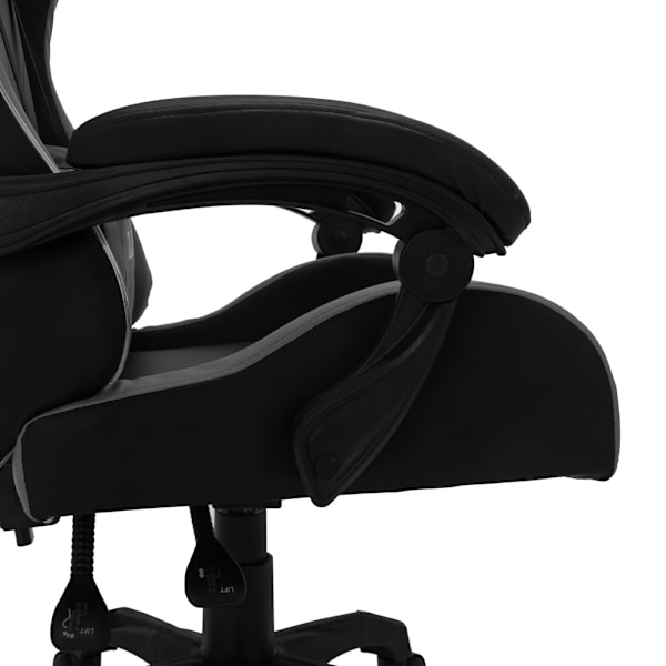 vidaXL Gamingstol med RGB LED-lampor grå och svart konstläder multifärg