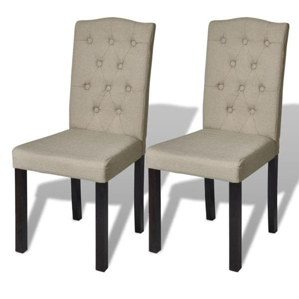 vidaXL Matstolar 2 st tyg beige Beige