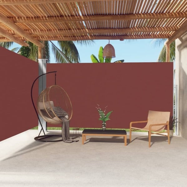 vidaXL Infällbar sidomarkis 200x600 cm brun Brun