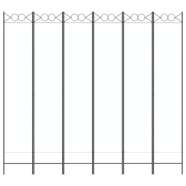 vidaXL Rumsavdelare 6 paneler vit 240x220 cm tyg Vit