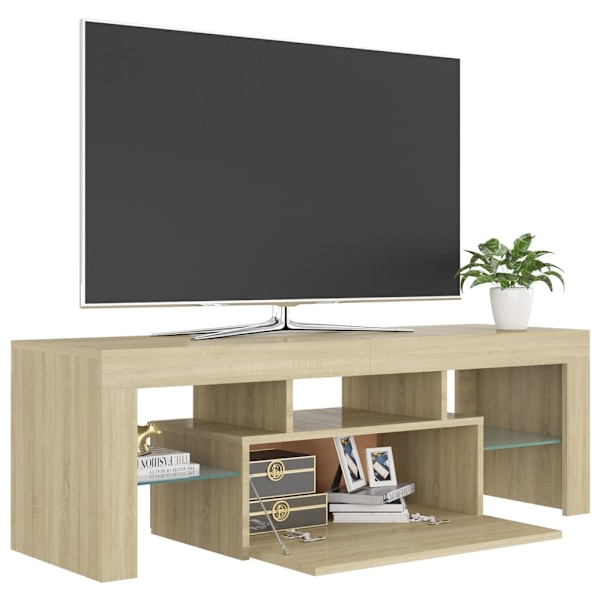 vidaXL TV-bänk med LED-belysning sonomaek 120x35x40 cm Brun