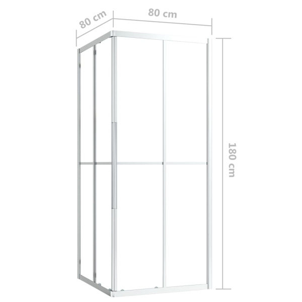 vidaXL Duschvägg ESG 80x80x180 cm Silver