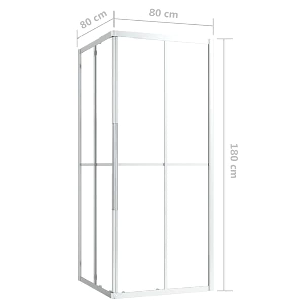 vidaXL Duschvägg ESG 80x80x180 cm Transparent