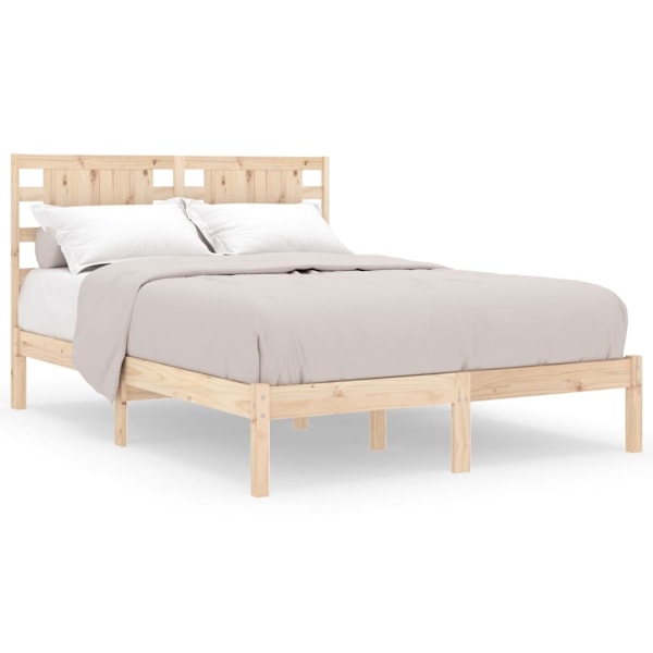 vidaXL Sängram utan madrass 120x200 cm massiv furu Brun