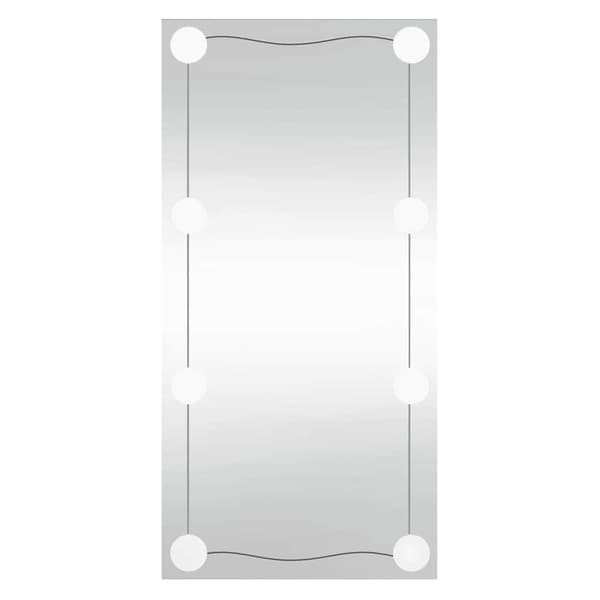 vidaXL Väggspegel med LED-belysning 30x60 cm glas rektangulär Silver