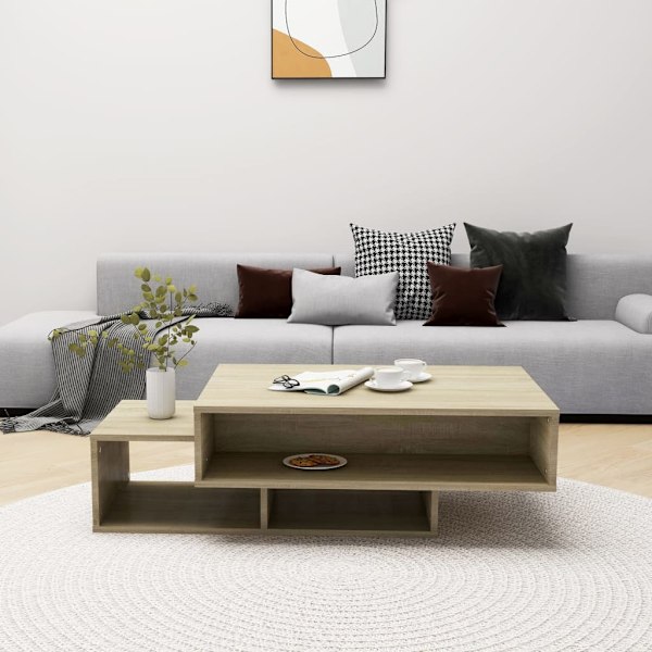vidaXL Soffbord sonoma-ek 105x55x32 cm konstruerat trä Brun