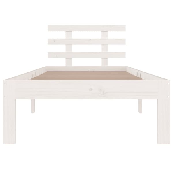 vidaXL Sängram vit massivt trä 90x200 cm Vit