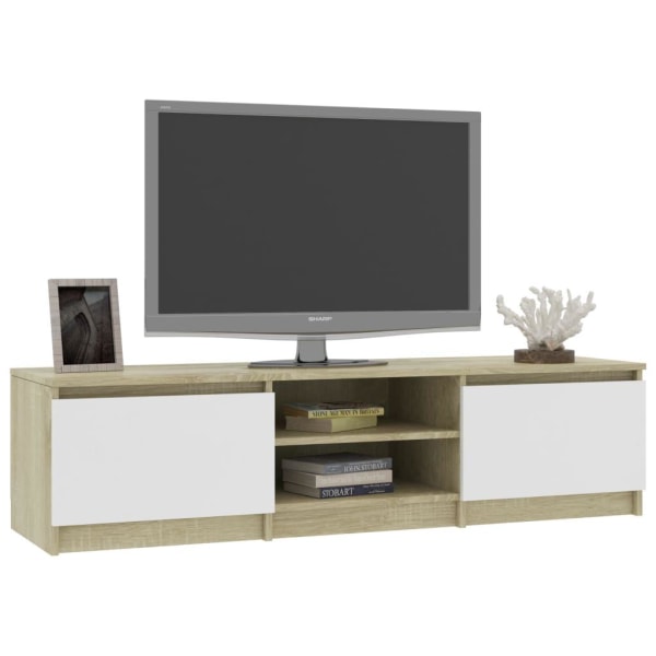 vidaXL TV-bänk vit och sonoma-ek 140x40x35,5 cm konstruerat trä multifärg