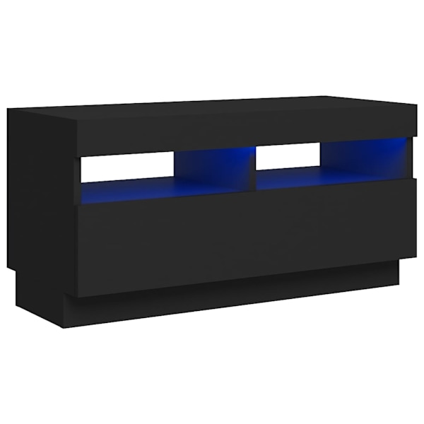 vidaXL TV-bänk med LED-belysning svart 80x35x40 cm Svart