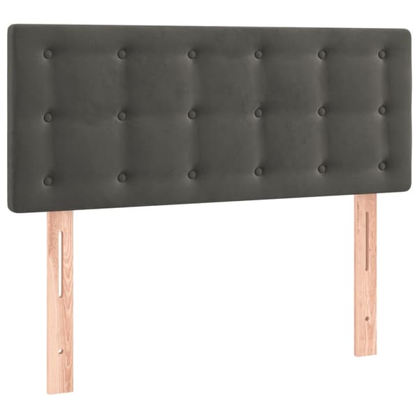 vidaXL Sänggavel LED mörkgrå 100x5x78/88 cm sammet Grå