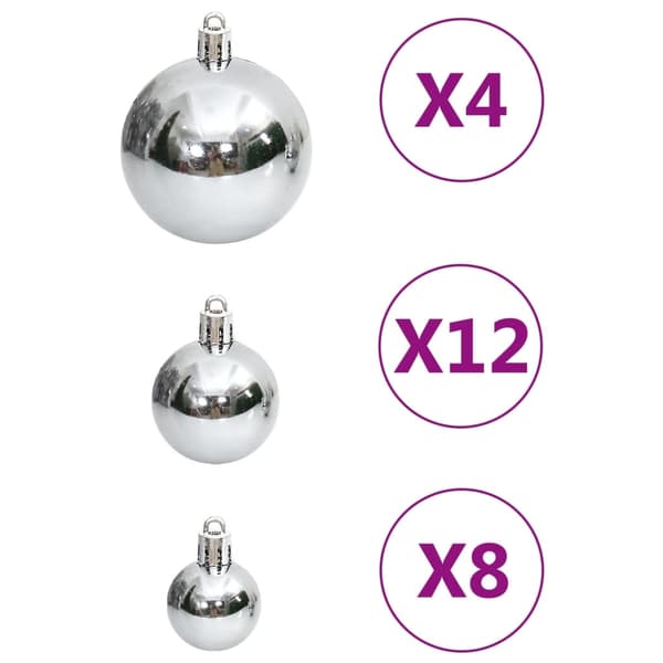 vidaXL Julgranskulor 111 delar silver polystyren Silver