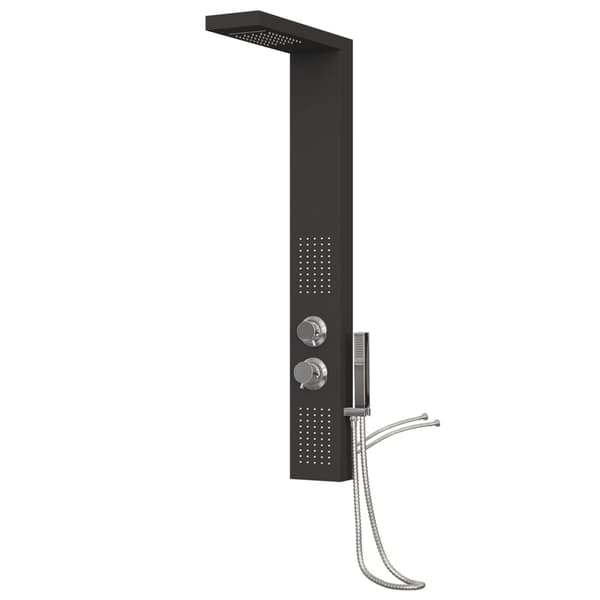 vidaXL Duschpanelsystem aluminium svart Svart