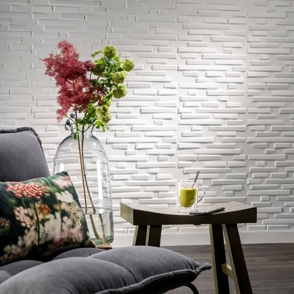 WallArt Väggpanel 3D Pebbles 12 st GA-WA13 Vit