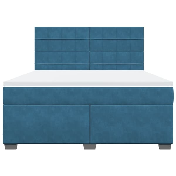 vidaXL Ramsäng med madrass blå 180x200 cm sammet Blå