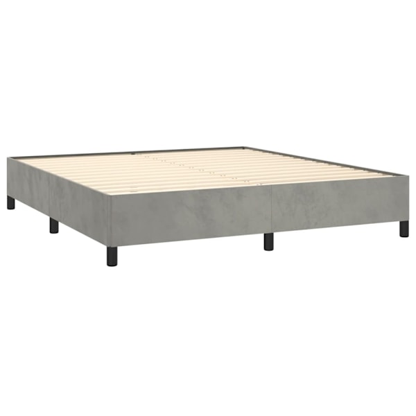 vidaXL Sängram utan madrass ljusgrå 160x200 cm sammet Grå