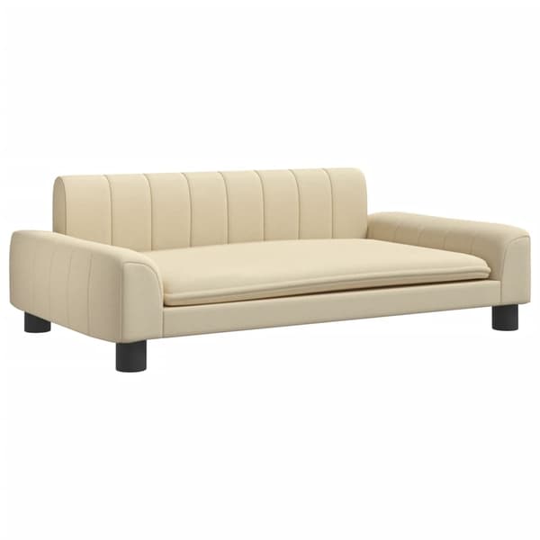 vidaXL Barnsoffa gräddvit 90x53x30 cm tyg Kräm