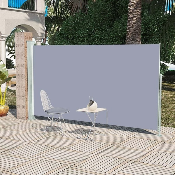 vidaXL Infällbar sidomarkis 160x300 cm grå grå