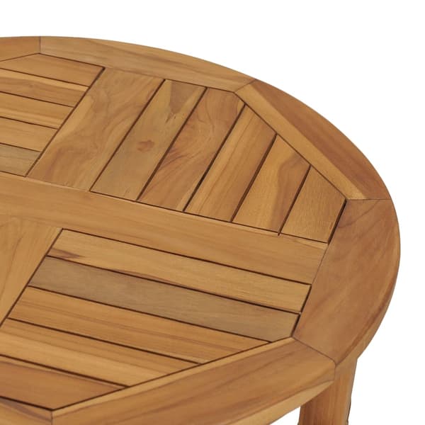 vidaXL Barbord Ø 60 cm massiv teak Brun