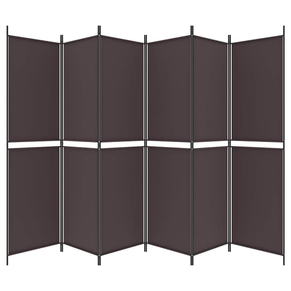 vidaXL Rumsavdelare 6 paneler brun 300x200 cm tyg Brun