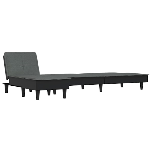 vidaXL L-formad soffa mörkgrå 255x140x70 cm tyg Grå