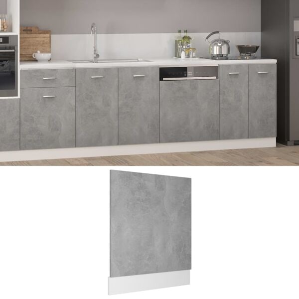 vidaXL Front för diskmaskin “Lyon” betonggrå 59,5x3x67 cm grå