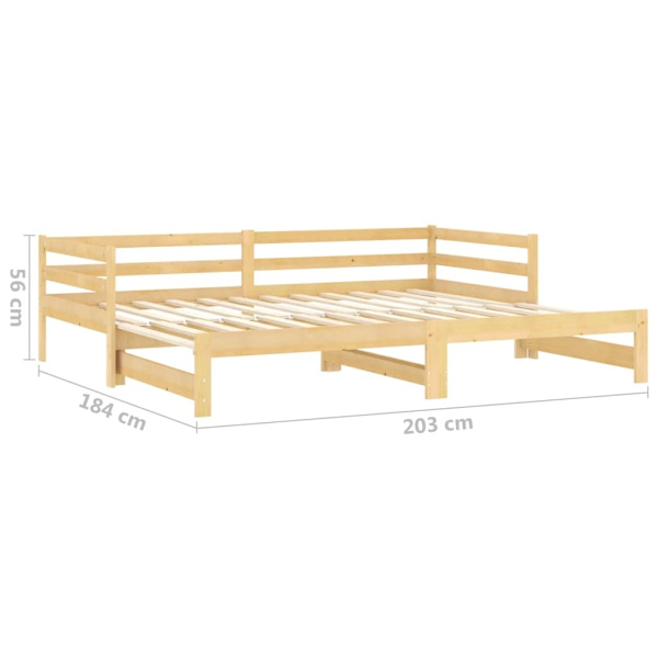 vidaXL Dagbädd utdragbar 2x(90x200) cm massiv furu Vit