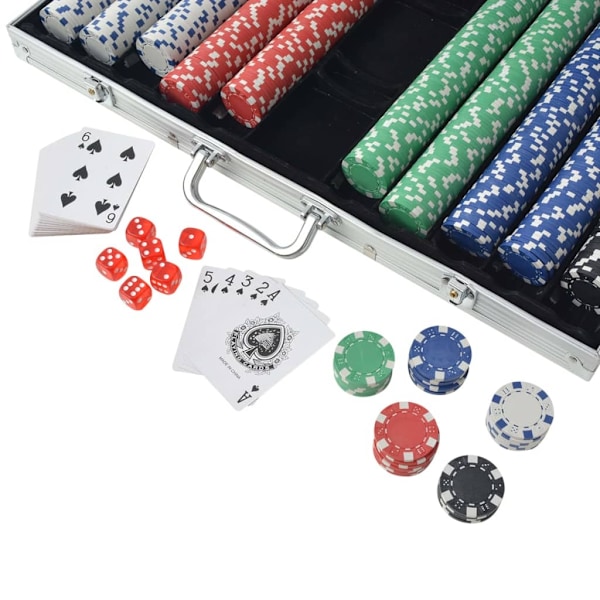 vidaXL Pokerset med 1000 marker aluminium Flerfärgsdesign