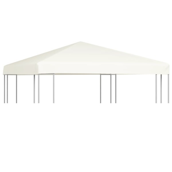 vidaXL Paviljongtak 310 g/m² 3x3 m gräddvit Vit