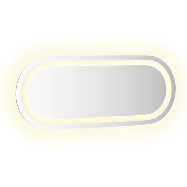 vidaXL Badrumsspegel LED 50x20 cm oval Transparent