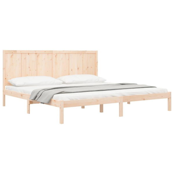 vidaXL Sängram massiv furu 180x200 cm Brun