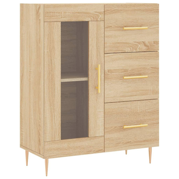 vidaXL Högskåp sonoma-ek 69,5x34x180 cm konstruerat trä Brun