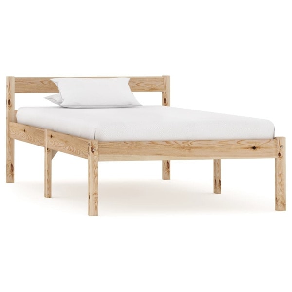 vidaXL Sängram utan madrass massiv furu 100x200 cm Brun