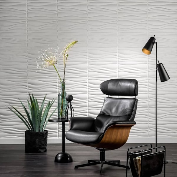 WallArt Väggpanel 3D Waves 12 st GA-WA04 Vit
