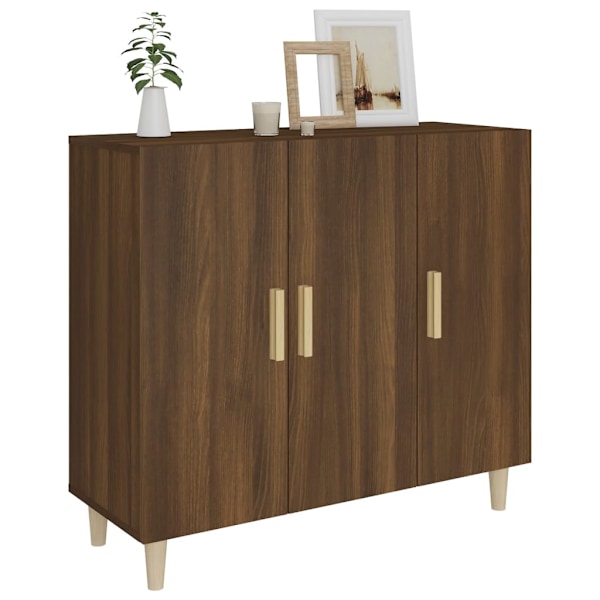 vidaXL Skänk brun ek 90x34x80 cm konstruerat trä Brun