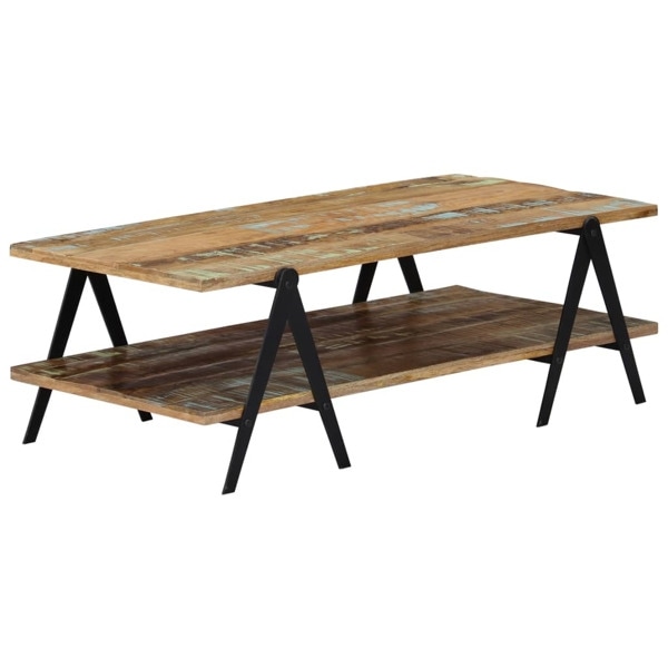 vidaXL Soffbord 115x60x40 cm massivt återvunnet trä multifärg
