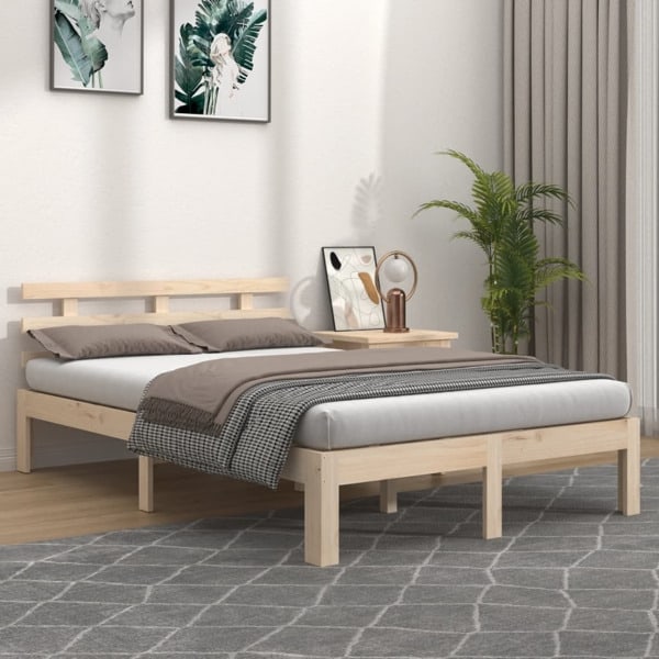 vidaXL Sängram massivt trä 180x200 cm Brun