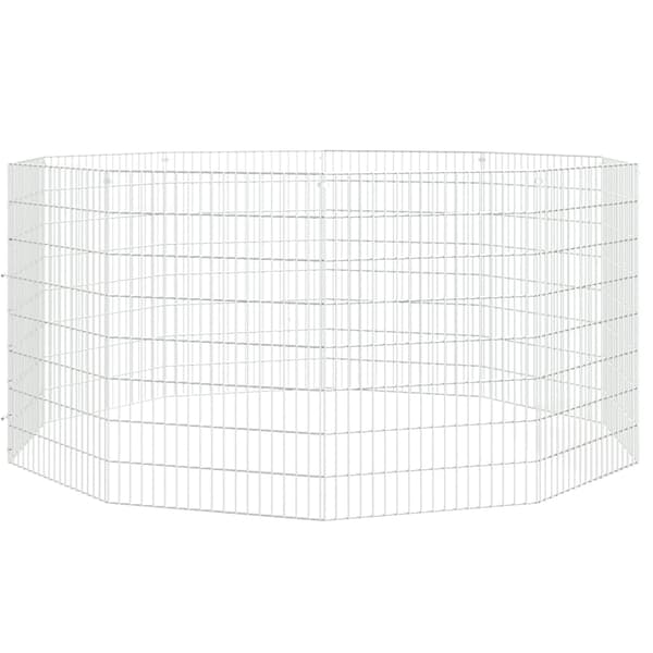 vidaXL Husdjursbur 10-panel 54x80 cm galvaniserat järn Silver