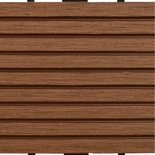 vidaXL Trall 22 st 30x30 cm 2 kvm WPC brun Brun
