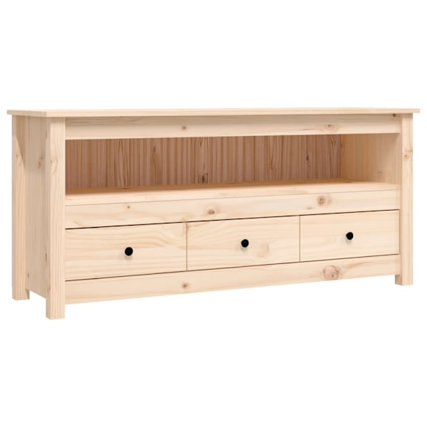 vidaXL Tv-bänk 114x35x52 cm massiv furu Brun