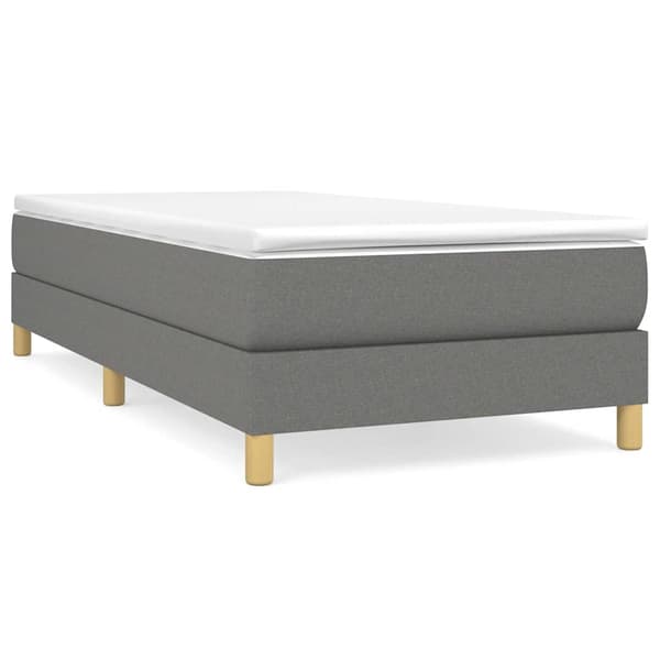 vidaXL Boxspring-sängram mörkgrå 80x200 cm tyg Grå